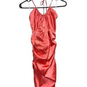 NWT Lulus Size Small Coral Ruched mini Dress